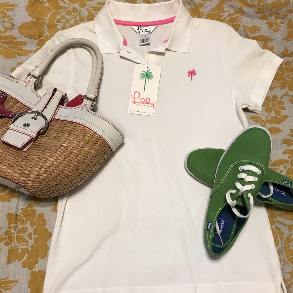 NWT shrunken polo white